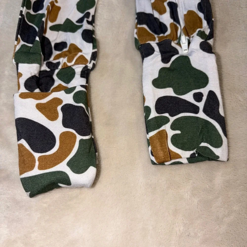 Bass Bucks and Birds Duck Camo Bamboo Viscose Two-Way Zip Sleeper 6-12M